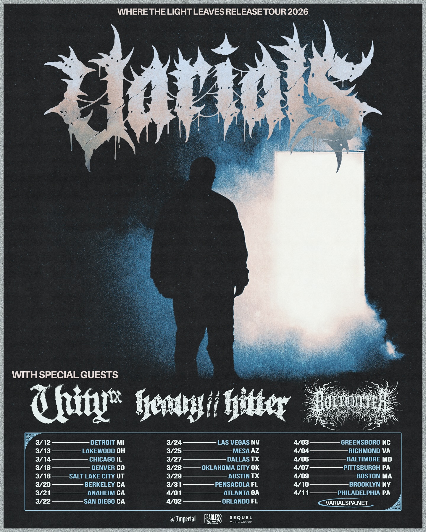 Heavy//Hitter Where the Light Leaves Tour Poster 2026